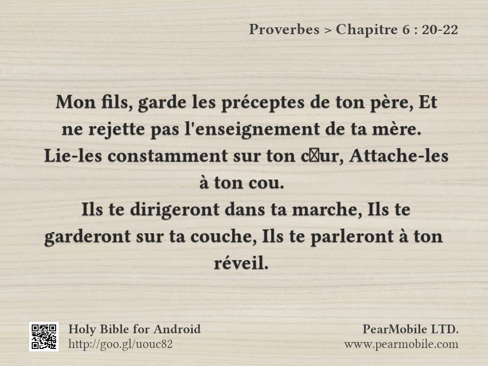 Proverbes, Chapitre 6:20-22